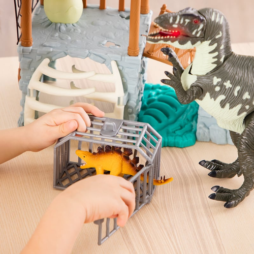 Acrocanthosaur Orman Keşfi (AN4065Z) - Kafes ve dinozor sahnesi
