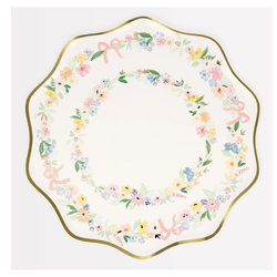 Şık Çiçek Yemek Tabakları - 8'li Set