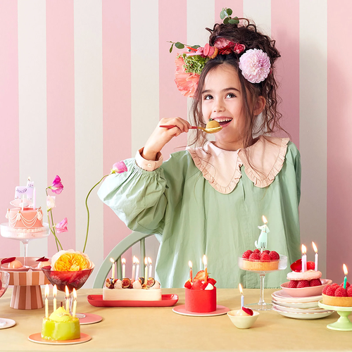 Gökkuşağı Kıvrımlı Mini Mumlar - 50'li Set