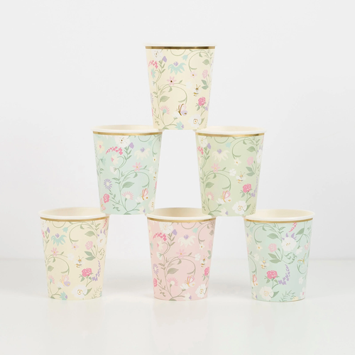Ladurée Paris Çiçekli Bardaklar - 8'li Set