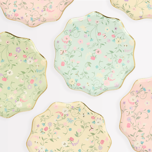 Ladurée Paris Çiçekli Yan Tabaklar - 8'li Set