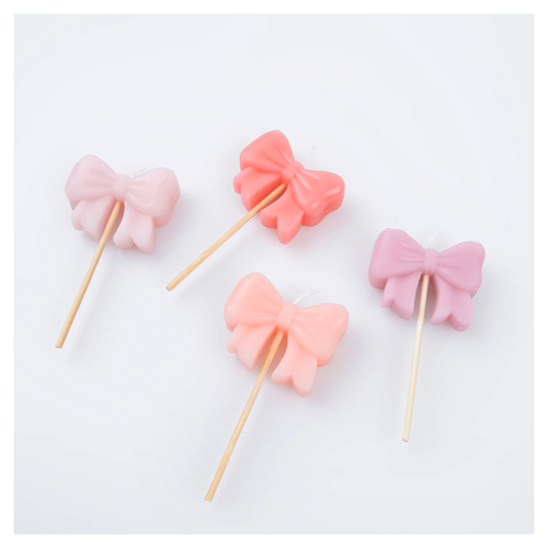 Pembe Fiyonk Figür Mumlar - 4'lü Set