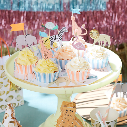 Safari Hayvanları Cupcake Kiti - 24'lü Set
