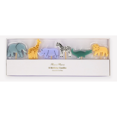 Safari Hayvanları Figür Mumlar - 6'lı Set